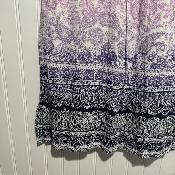 J Jill Love Linen Paisley Tunic Top Multicolored Size Medium - Picture 2 of 7